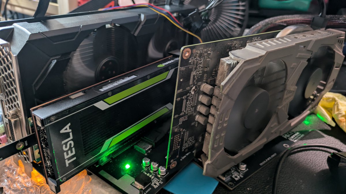 Finally a 3-GPU combination that passed POST: 1060 (x16), P4 (x4), P106-100(x1)