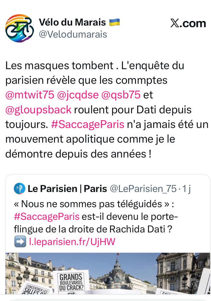 gloupsback's tweet image. On n’est jamais mieux servi que par soi-même alors je vais le dire avec mes mots à moi:
Je soutiendrai le candidat le mieux placé pour dégager ceux pour lesquels VDM roule.
Parce que oui, chacun est libre de rouler pour qui il veut.
Mais le mouvement #saccageparis est constitué…