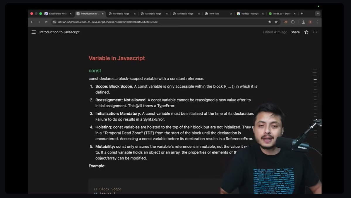 pawan_bisht777's tweet image. 1. JavaScript Journey Begins! 🚀 The Language of the Web
📍Topics:
✅ Advantages and Disadvantages
✅ V8 Engine
✅ Node.js Environment
Notes: notion.so/JS-Java-Script…
GitHub: github.com/IamPawan777/Fu…
#JavaScript #WebDev #Programming #js