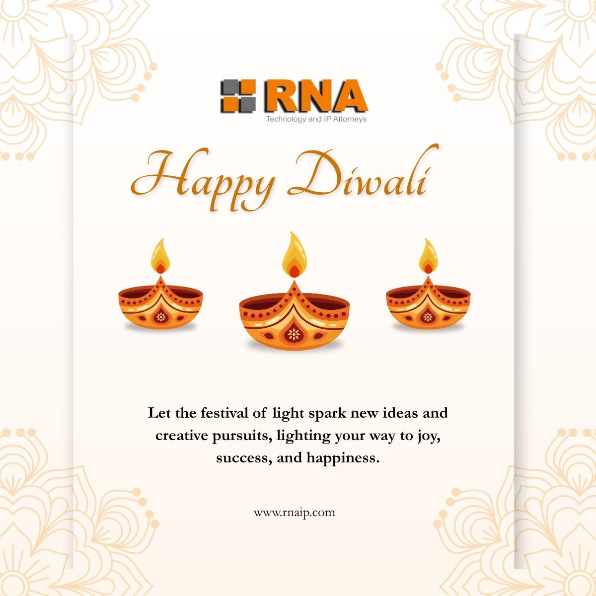 RNA_IP's tweet image. From all of us at RRNA IP, we send heartfelt greetings for a bright and prosperous Diwali. A season of reflection, rejuvenation, and profound joy. May the radiance of the lamps illuminate your lives, bringing the deepest form of happiness and abundant success.

#HappyDiwali2025
