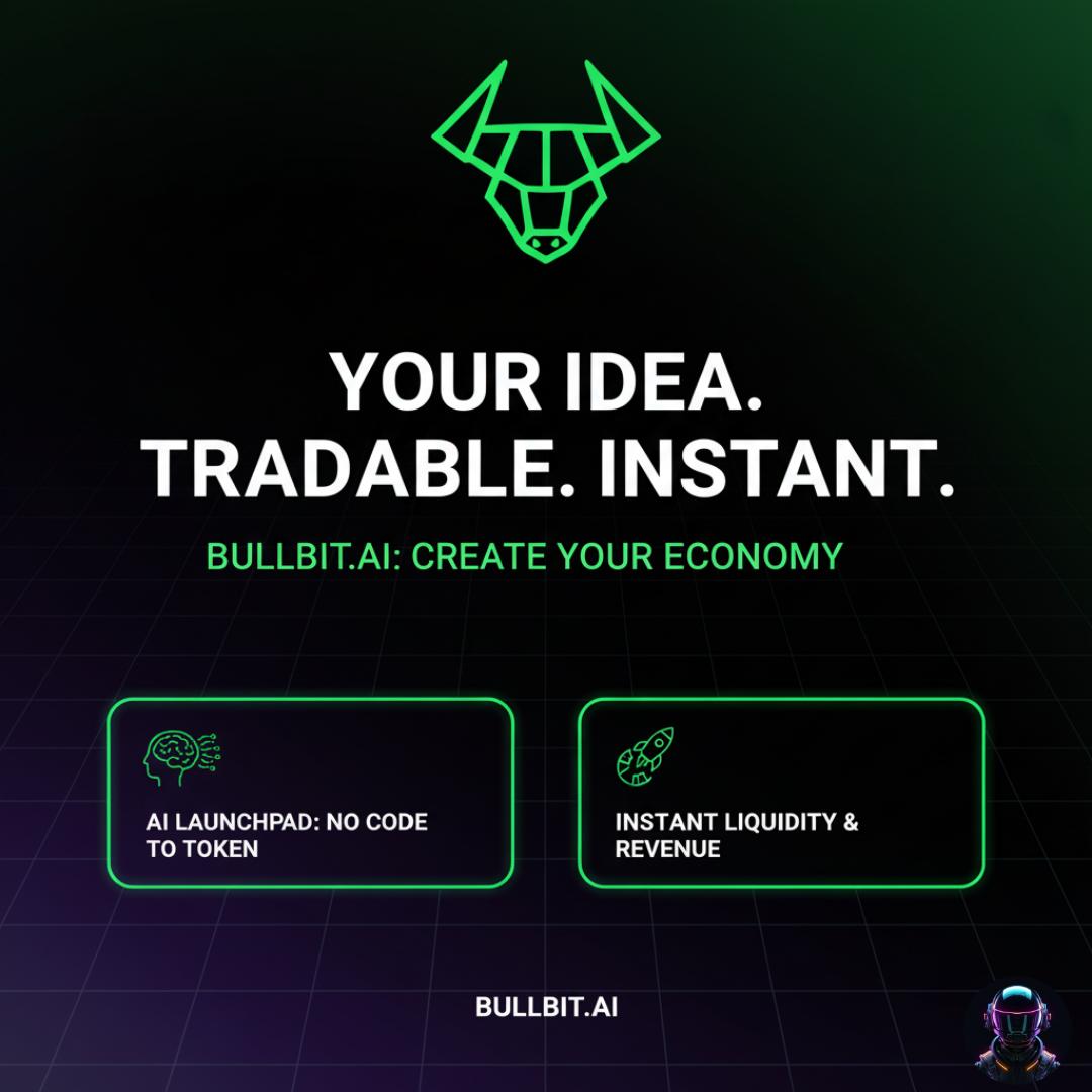STOP begging CEXs for a listing. 

<a href="/Bullbitai/">Bullbit</a> is giving you the keys to your own economy.
​This is the ultimate alpha for builders and meme masters. BullBit AI Launchpad kills the complexity of token creation.
​Your idea today. A tradable token tomorrow.
​No Code? No Problem: Use