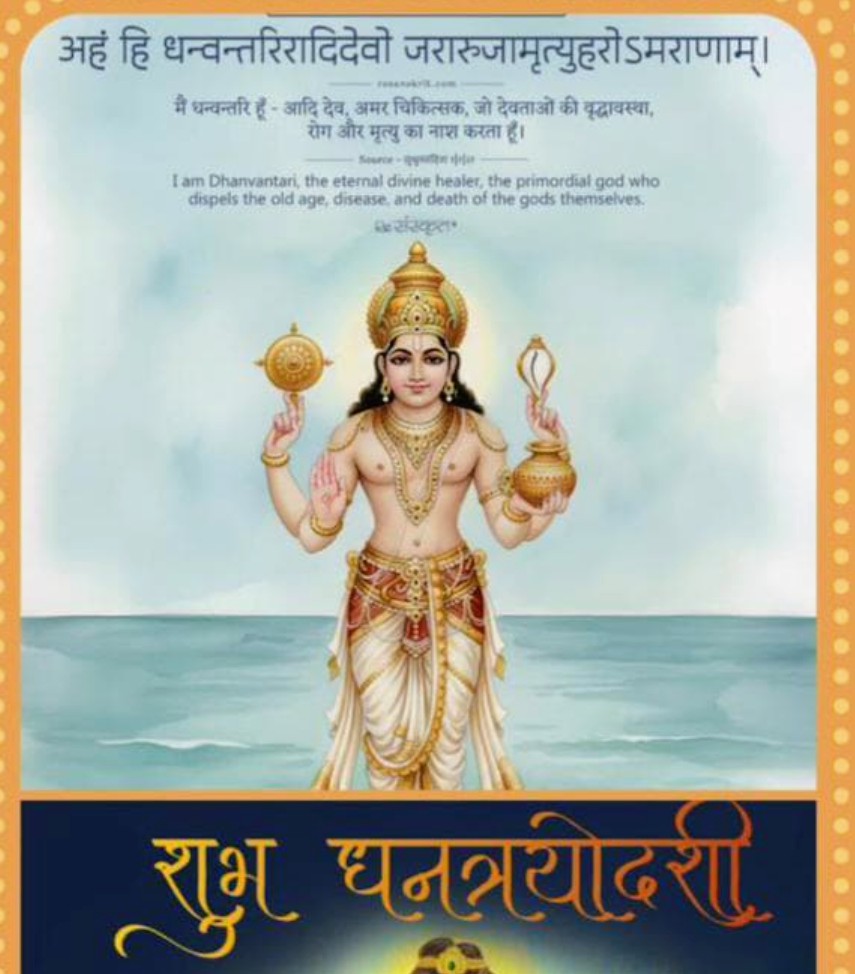 शुभ धनतेरस की हार्दिक शुभकामनाएं।