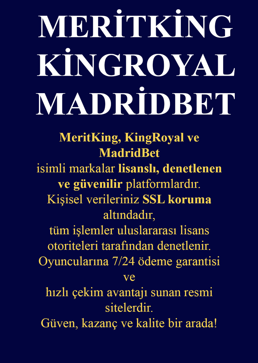 💎 Gerçek güven denetlenir, kazanç belgelenir!
👑 MeritKing – Lisanslı &amp; Güvenilir
💼 KingRoyal – Global Onaylı
🦁 Madridbet – 7/24 Ödeme Garantili
🔒 SSL korumalı sistem, hızlı çekim, sınırsız kazanç
✨ Güncel link 👇
#MeritKing #KingRoyal #MadridBet #GüvenilirBahis #cumartesi