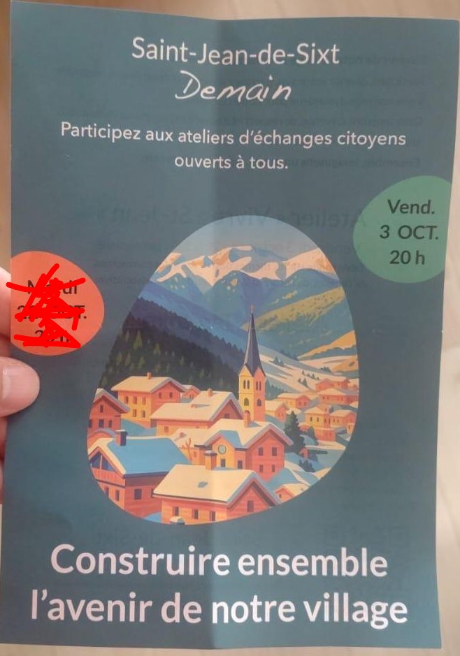 La participation citoyenne à #SaintJeandeSixt a bon dos ! Cette participation des habitants pour penser l'avenir de la commune n'est en réalité qu'une bassese politique pour monter une liste ! 

#Municipales2026 #politics

<a href="/LeDL737401/">Le Dauphiné Libéré Savoie, Haute-Savoie et Ain</a> <a href="/ODSRadio/">ODS Radio Infos</a> <a href="/icipaysdesavoie/">ICI Pays de Savoie</a> <a href="/lessorsavoyard/">L'Essor Savoyard</a>