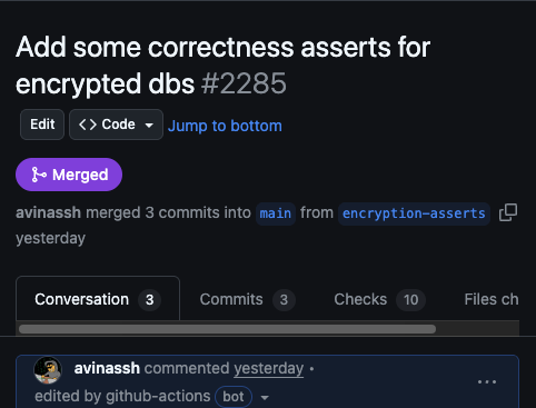 iavins's tweet image. We use asserts all the time in Turso DB and also in the Turso Server. They&apos;re in release builds and shipped to production. And yes, they could crash the server.

Asserts are my favorites, and I use them whenever possible. Just yesterday I merged a PR that contained asserts and…