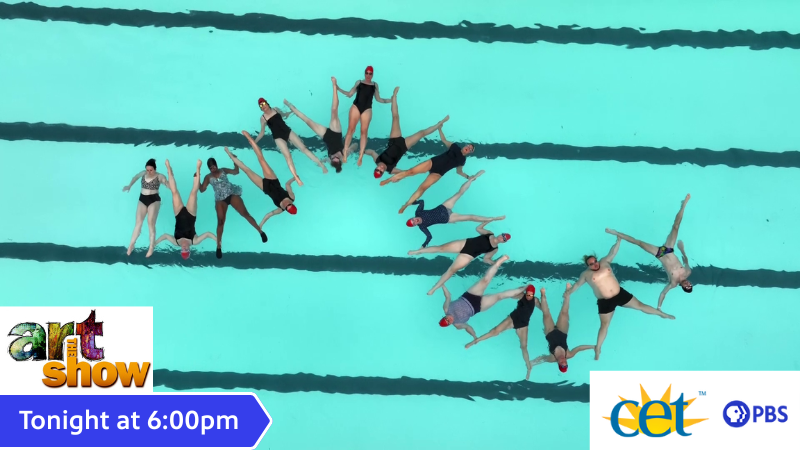 The Rhinestones synchronized swim team performs at Ziegler Pool in Cincinnati’s Over-the-Rhine neighborhood on a new episode of The Art Show. Watch it tonight at 6pm on CET, the station livestream, or the PBS App - learn more: cetconnect.org/theartshow/ #pbs #theartshow