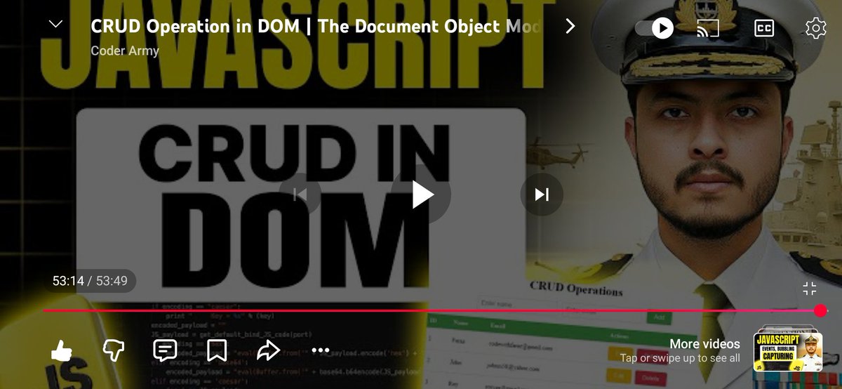 Amitwithdev's tweet photo. Lecture 13 Complete ✅ JavaScript from @rohit_negi9 
Topic - DOM ( create elements, data list in elements) https://t.co/tJxfuiwHTV