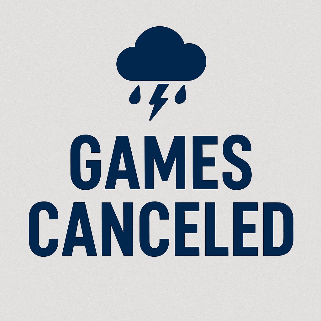 SportingCSC's tweet image. ⛈️ Due to forecasted thunderstorms, all games scheduled for today are canceled. Games will be rescheduled for Saturday, 10/25. Stay safe and dry, Sporting Columbia families! 💙⚽ #SportingColumbia #WeatherUpdate