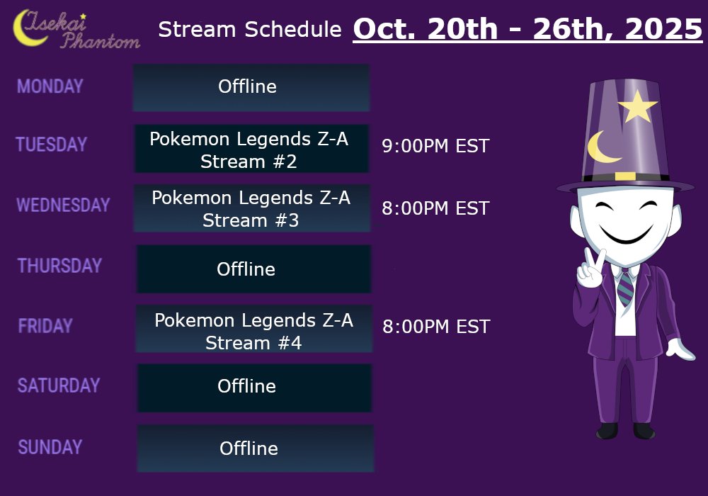 isekaiphantom95's tweet photo. Hello there fellow gamers and anime fans alike, I was astounded by the gameplay for Pokémon Legends Z-A, that I have decided to change up next weeks schedule so that I can play through the game to the very end.

Again I'll be live on YouTube as well as on Twitch & Kick, so be sure to mark your calendars so that you can tune into the stream.

Hope to see you all soon;)