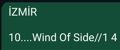 İlk 3 sıra.. 
Denize dökemedik wind Of Side ile