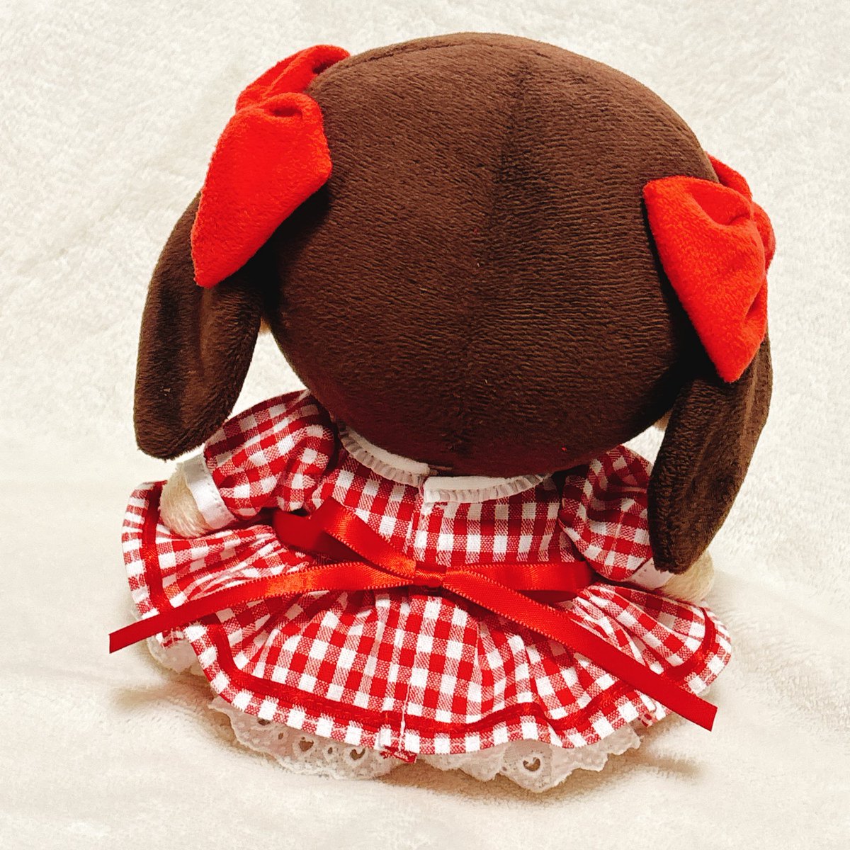 赤のギンガムチェックワンピース❤️🍓🍒

#ゆかり王国ぬい