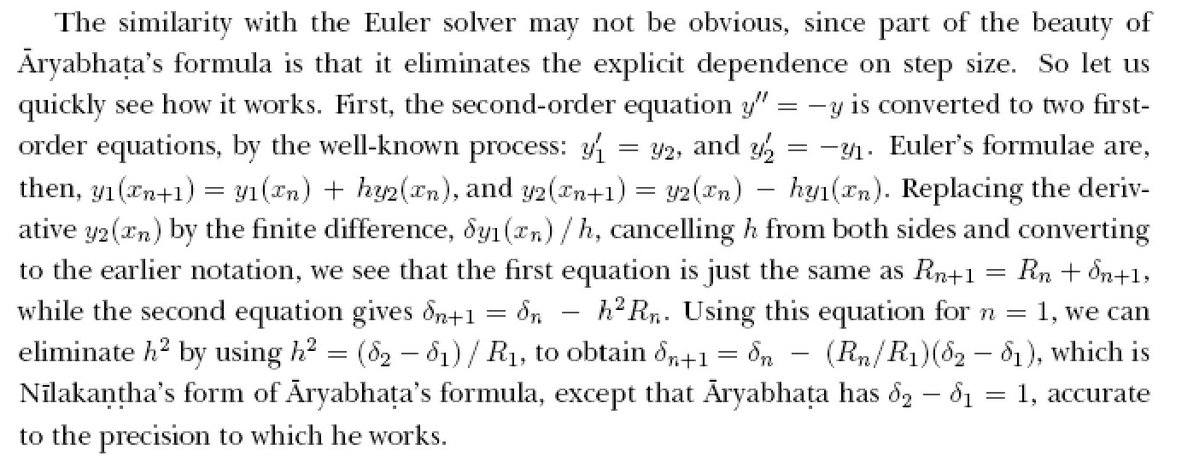 (2) Euler plagiarised Aryabhata's method of solving  ordinary differential equations as "Euler's method" (pic)