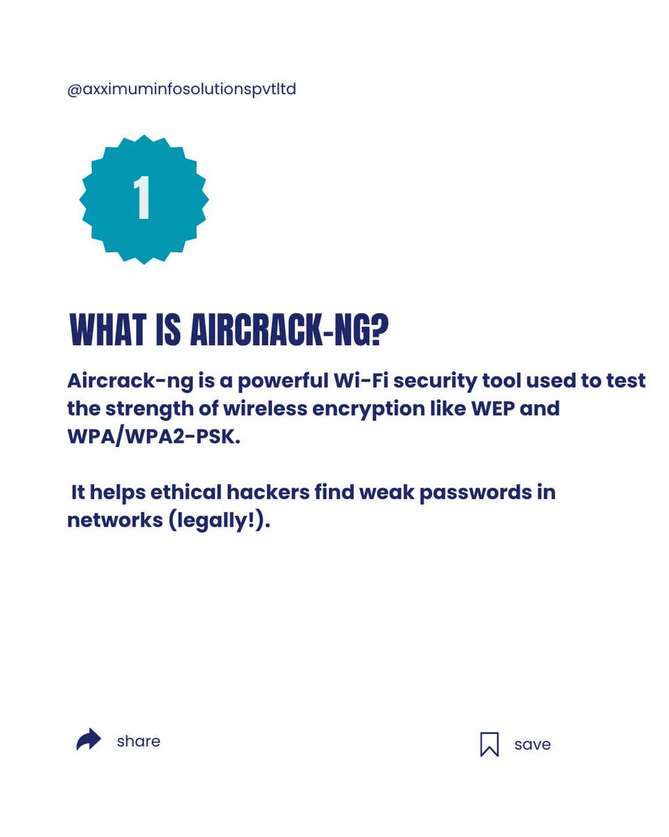 Anastasis_King's tweet image. 📡 Aircrack-ng — Wireless Security Suite 🐧

Aircrack-ng is a toolkit for auditing Wi-Fi: capture packets, analyze traffic, and validate WPA/WPA2-PSK resilience using wordlists and crack modes — use only in labs or with explicit permission.

#Aircrackng #WiFiSecurity #Wireless
