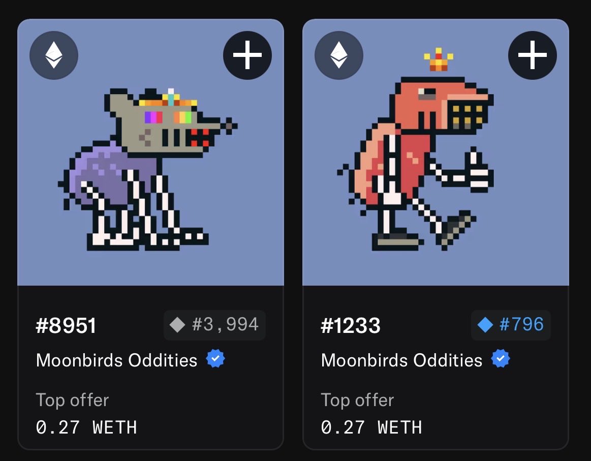 bigcat_555's tweet image. Had to bolster my pack with these two guys. What do they say? Buy when there’s blood in the streets. 

Something is cooking in the chef’s kitchen! @spencer 

Idk but feeling like @oddities_xyz might be the most asymmetric bet going around. $birb is en route. 

Also can I get a…