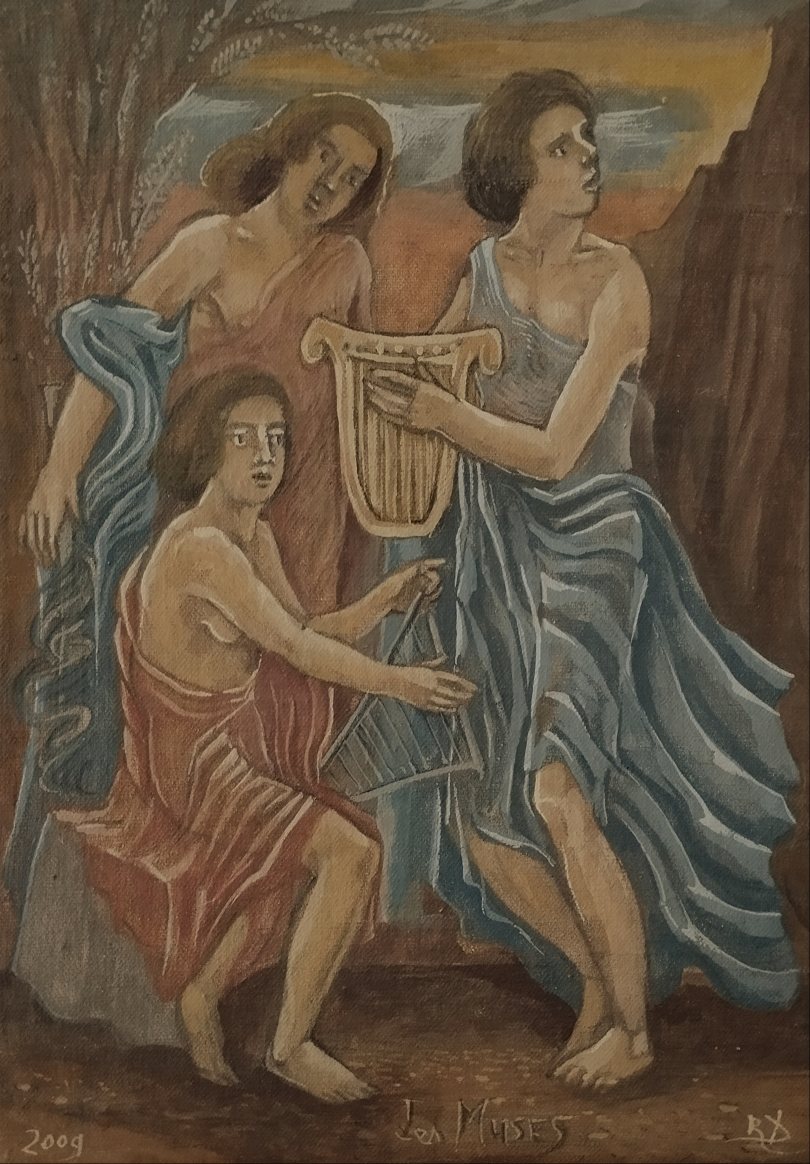 DumouxRaymond's tweet photo. Tempera sur toile " Les Muses " - Raymond Dumoux https://t.co/rTV7Ko0ZCK