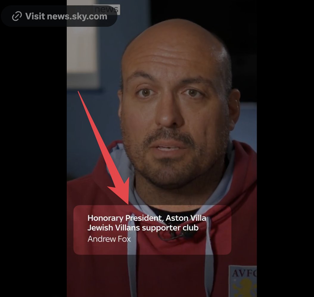 I guess maybe Aston Villa Jewish Villans support club made Andrew Fox an "Honorary President" (likely just before he got interviewed), but that isn't the relevant bit is it <a href="/SkyNews/">Sky News</a>?