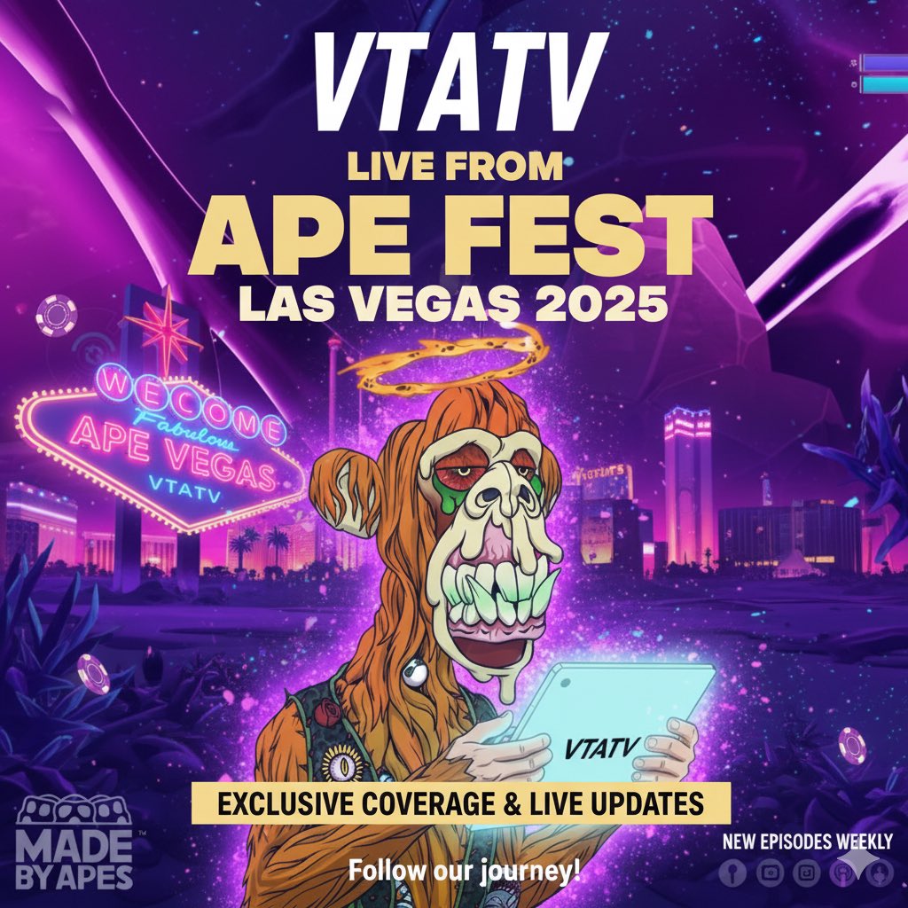 VTATV_ETH's tweet image. Gm catch the live streams of Vegas via vtatv.io/live also keep a look out for @DiscoCatCom new MBa holder with the @BoredApeYC