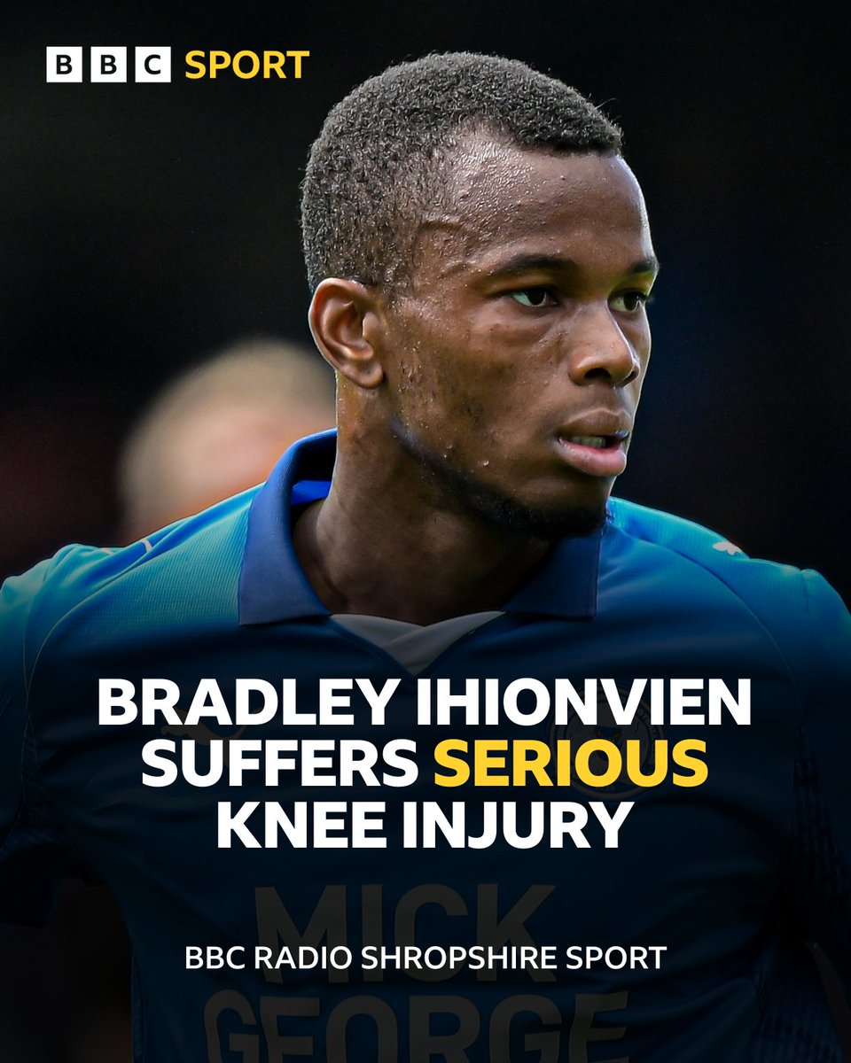 🚨 BREAKING NEWS 🚨

#Shrewsbury head coach Michael Appleton tells <a href="/BBCShropSport/">BBC Sport Shropshire</a> that Bradley Ihionvien has suffered a serious knee injury

'It's a significant injury and he may need surgery.'

He could be out for anything between 4-6 weeks or 4-6 months

#BBCFootball | #Salop