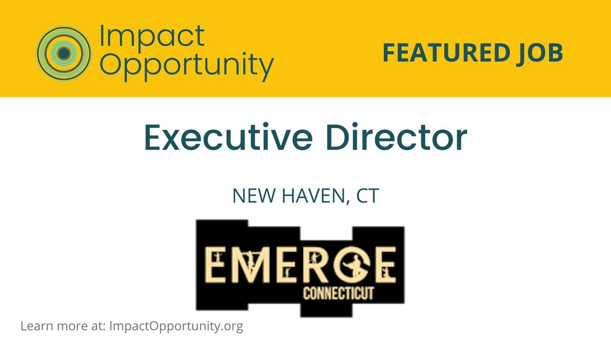 #ImpactOpportunity with <a href="/emerge_ct/">EMERGE Connecticut™</a> as Executive Director: loom.ly/NOwhfxA
Search conducted by <a href="/TSNE/">TSNE</a>
A financially strong #SocialEnterprise, EMERGE supports formerly incarcerated people rebuild their lives, reconnect with families &amp; contribute to their communities.