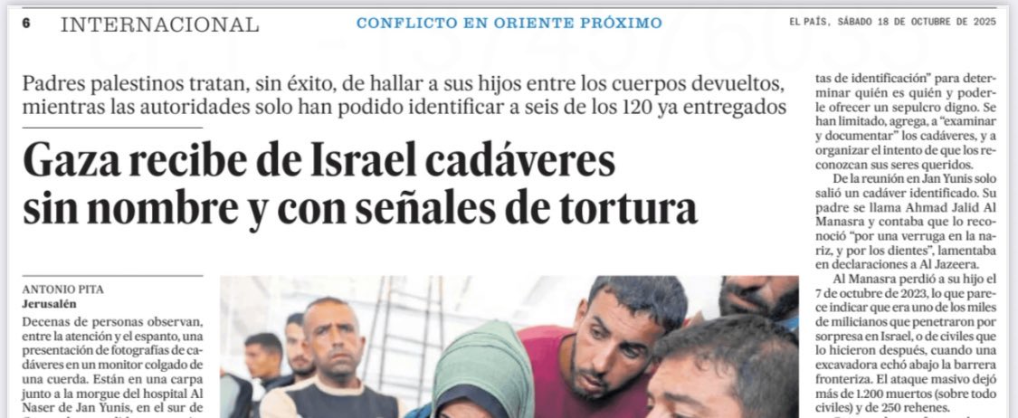 Israel entrega cadáveres de palestinos con señales de torturas. El mito de la supuesta “única democracia de Oriente Próximo”.