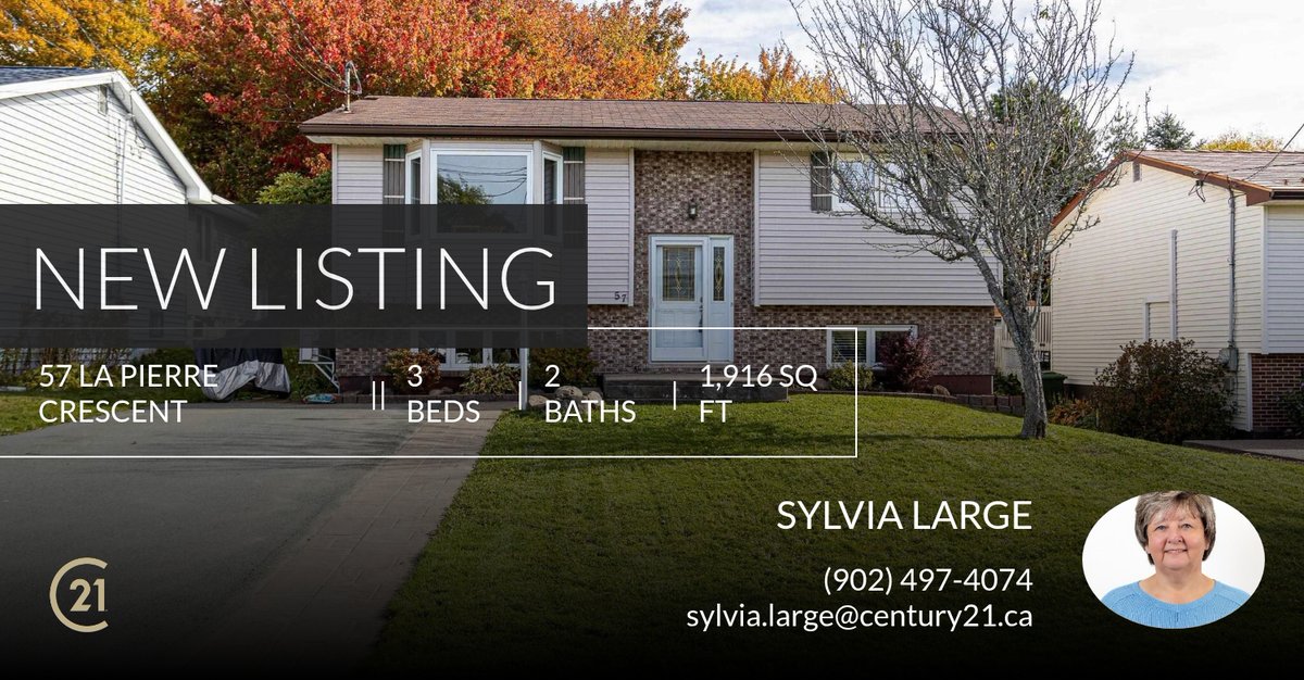 sylvia_large's tweet photo. Your home search ends here 🔍! Check out this new 3 bedroom, 2 bathroom listing and give me a call at (902) 497-4074 or send it to anyone you know who might be interested!

Sylvia Large
Century 21 Trident https://t.co/lnjFhu1NyF https://t.co/kb4dx0s80F