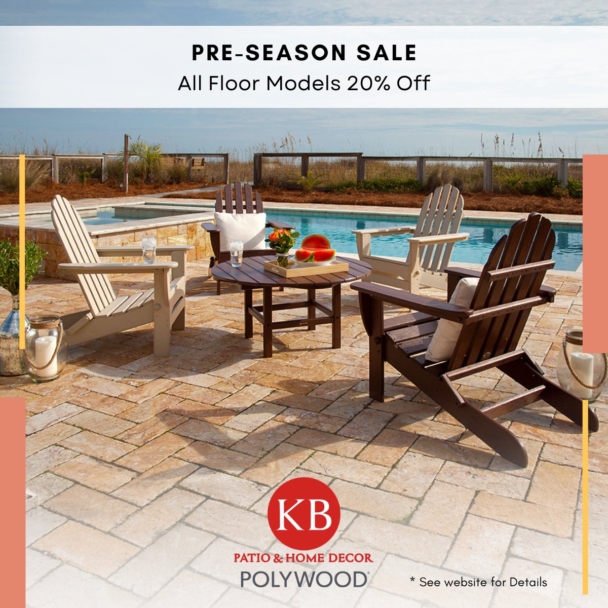 kbpationaples's tweet photo. Pre-Season Special Offer! Shop Florida's most extensive collection of Polywood at 20%* off MSRP on all floor models.* See website for terms and conditions.
https://t.co/CVk1dgu5CX https://t.co/xlJ2QJ8b6h