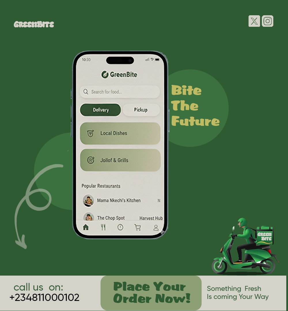 EnochEfeju80269's tweet image. Excited for my 1st HNG 13 Internship task: GreenBite, a fresh food delivery app! Learned discipline, self-accountability, alignment, color use, &amp;amp; daring to start. Feedback welcome! #HNG13 #UIUX #AppDesign #GreenBite