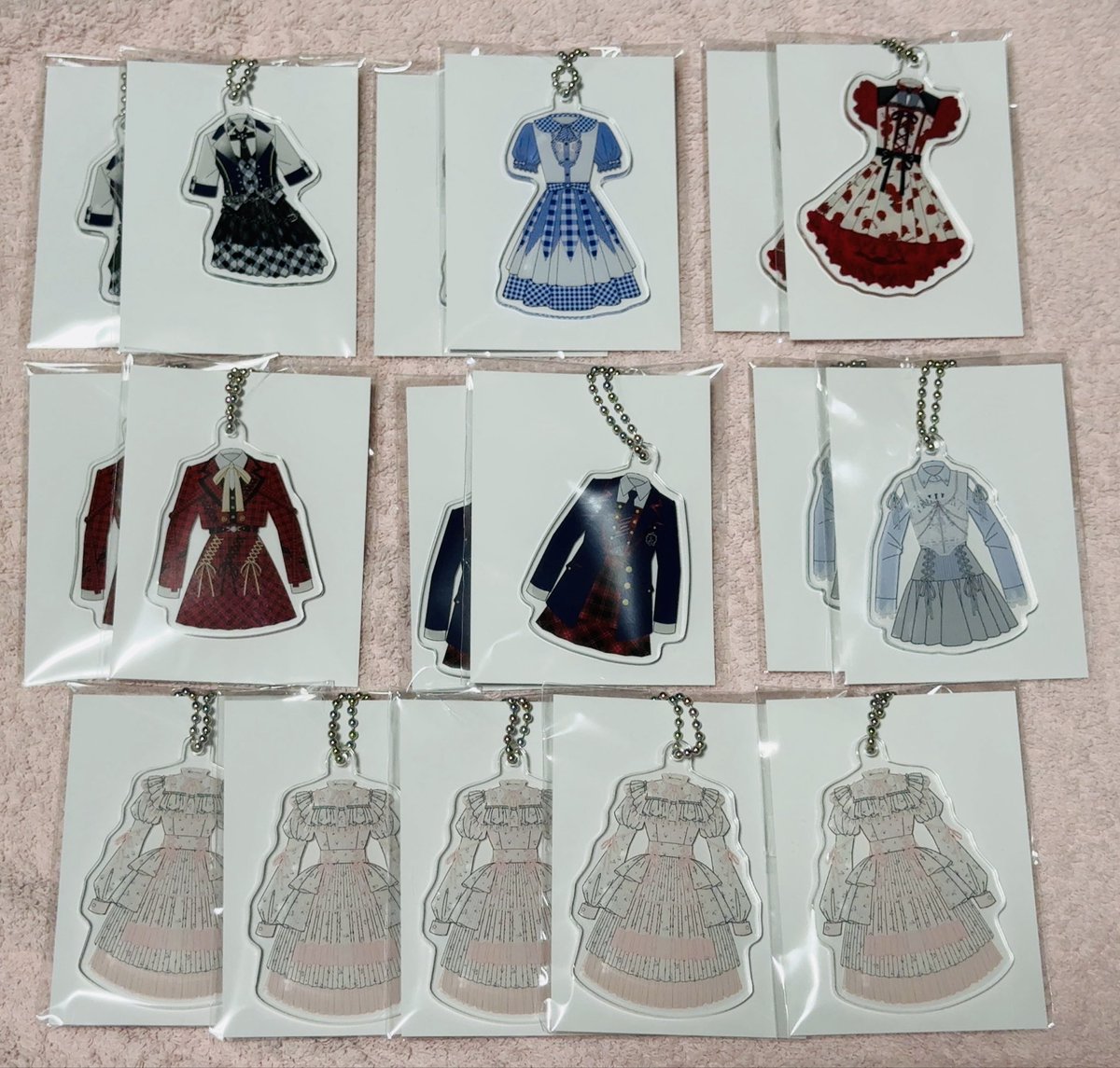 衣装展でゲットしたグッズとガチャ🤭 欲しかった衣装キーホルダーに
