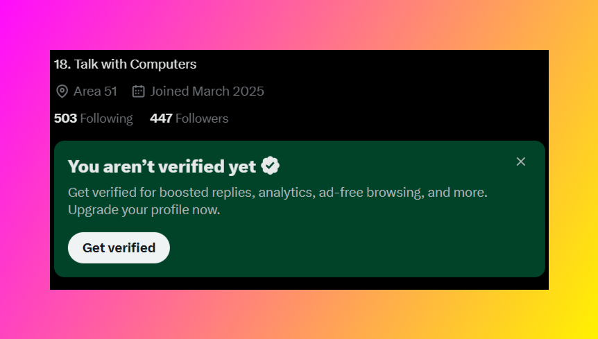 Nishant_Dhanani's tweet image. This is Hurt for small creators: &quot;You aren&apos;t verified yet&quot;