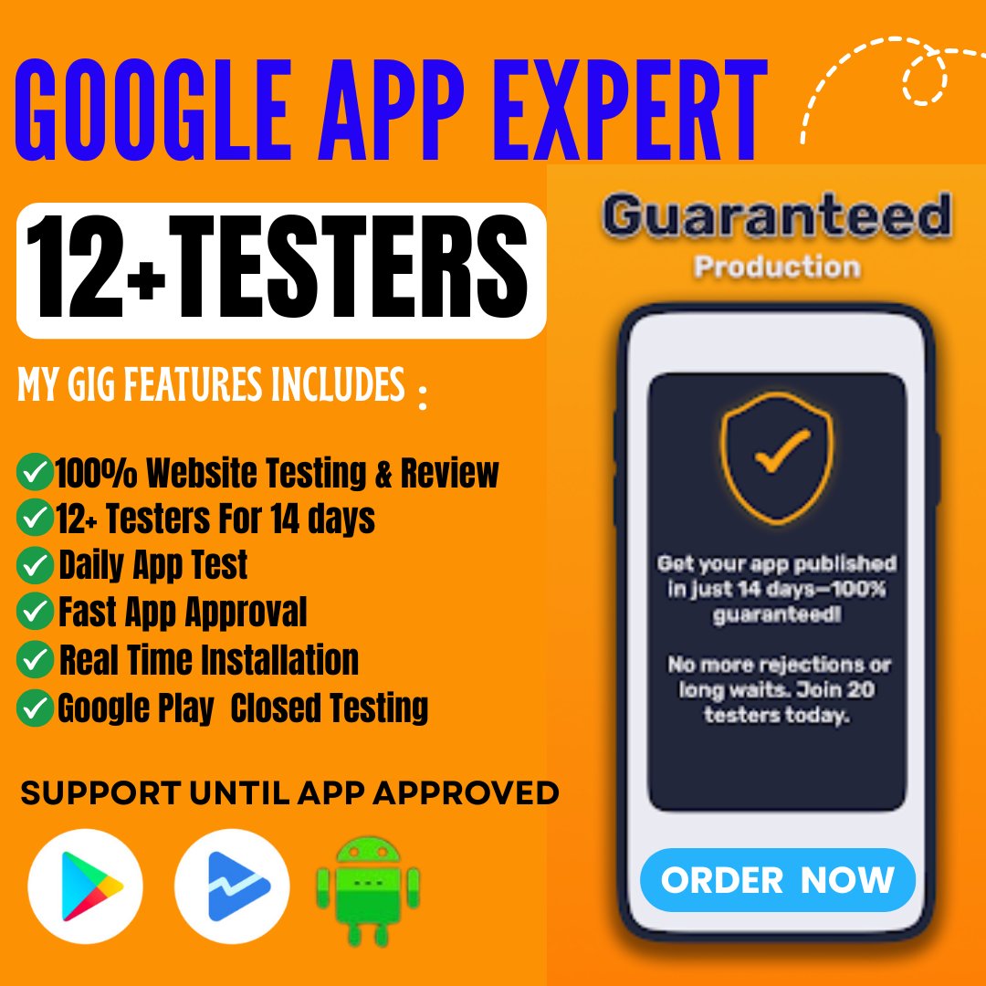 ParvinParu0's tweet image. Getting ready to launch your app on Google Play?Stay ahead of Google’s new rules — test your app for 14 days with #12trustedtesters before going live!
➡️Visit Now: fiverr.com/s/e6Dj113
#playconsole
#androidapptesting
#12testers
#googleplayconsole
#closedtesting