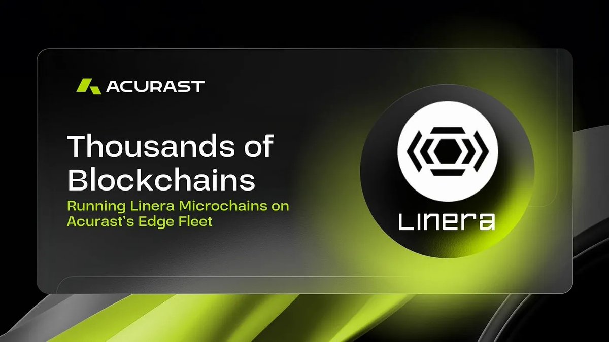 🚀 Exciting Announcement: Acurast × Linera Partnership

We’re thrilled to share that Acurast and Linera have joined forces in a groundbreaking strategic partnership — one that promises to reshape how decentralized compute and blockchain infrastructure work together. <a href="/linera_io/">Linera ⛓️</a>