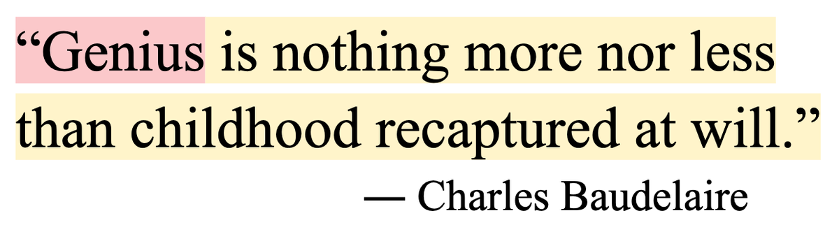 lovedropx's tweet image. “Genius is nothing more nor less than childhood recaptured at will.”
― Charles Baudelaire