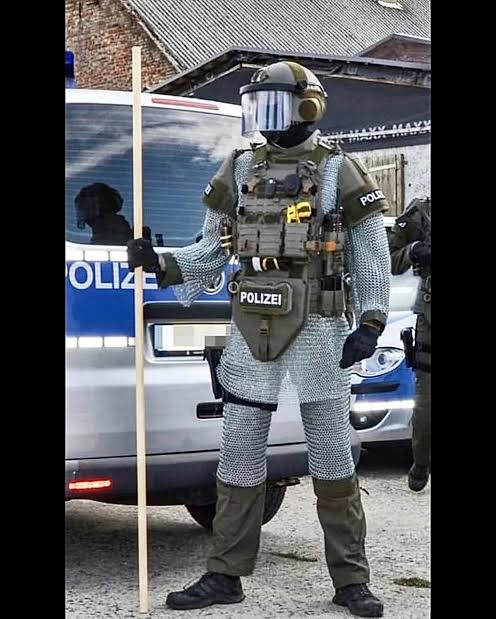 Sausageandeggx's tweet image. German police have been using it since Merkel culturally enriched their country.