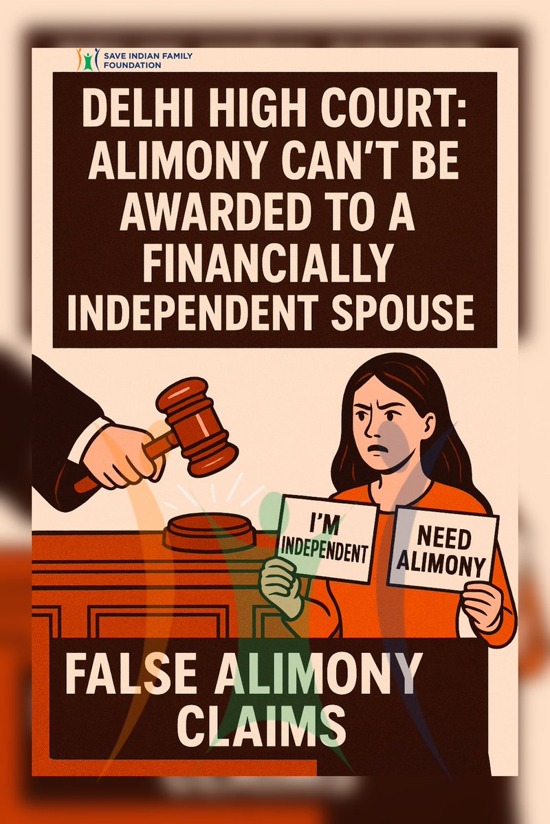 🚨 Tight slap on fake “self-independent” women!
Those who shout “I’m independent” in public — but play “Bechari Abla Naari” in court for alimony 👏
Delhi High Court:
💥 Alimony can’t be awarded to a financially independent spouse!
Such gold-digger petitions deserve to be thrown