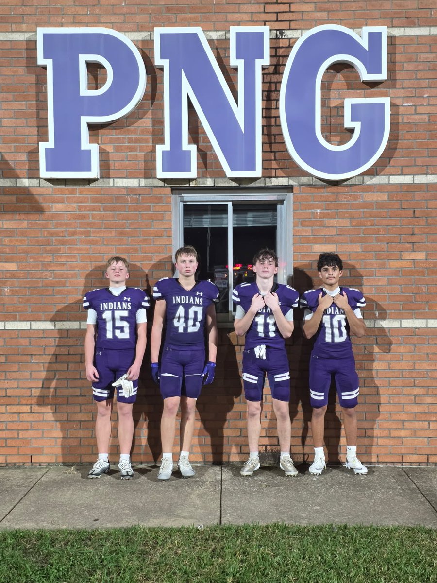 PNGHSFootball's tweet photo. Our freshmen move to 7-0 after defeating West Fork 28-14. Congratulations to our players of the game 
15-Jaxon Neeb
40-Jude Stewart
11-Maddox Britt
10-Flako Valdovinos https://t.co/63hfg561oD