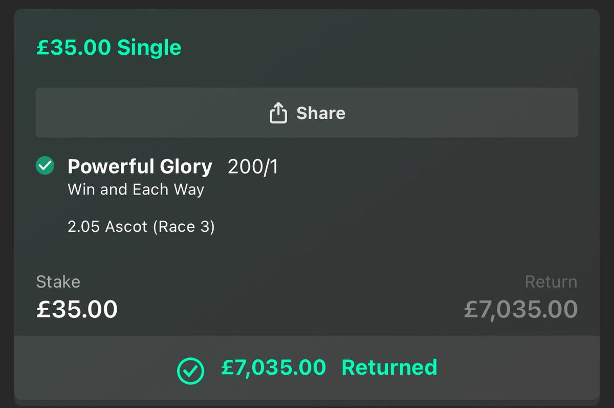 TipsPacey's tweet image. 200/1 BOOOOOOOOOOOOOOOOOM💣💣💣💣💣💣💣💣💣
ASCOT IS NOT A PROBLEMMMM 🐐
LIKE AND REPOST IM GIVING AWAY £500 TO EVERYONE THAT DOES IT 🐎
join my free group below ⬇️
t.me/+v0MOaLyMV2cxN…