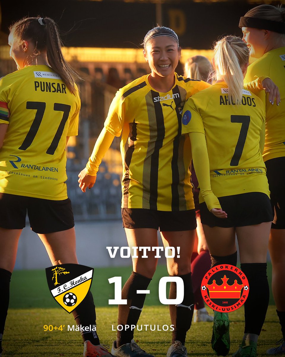 HONKA VOITTAA!

FT: FC Honka 1-0 PKKU

Kausi päätetään voittoon, kun Alisa Mäkelä viimeistelee ensimmäisellä edustusjoukkuemaalillaan ottelun ainokaisen!

Kiitos kannustuksesta läpi kauden kotiyleisö! Kiitos TUP:n nurmi!

📸: Juhani Järvenpää

#MeOllaanHonka #KansallinenYkkönen