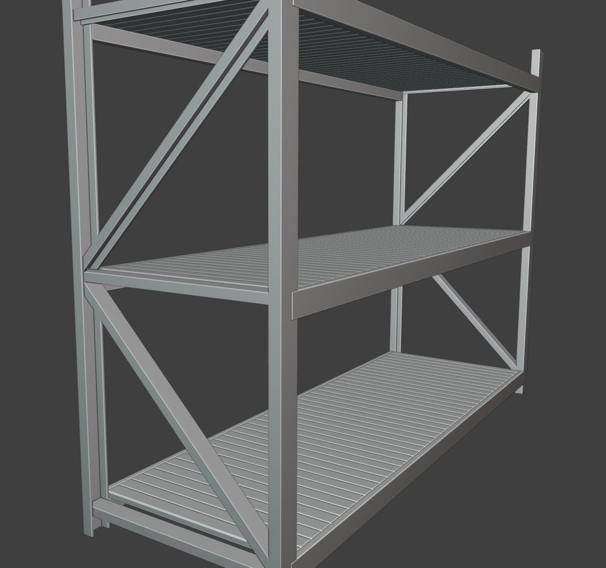 BitByteBytes's tweet image. daily whitebox #87
heavy duty pallet rack
#dailywhitebox
#Lowpoly #indiedev #gamedev #b3d
#3dmodeling #blender #gameart #3dart