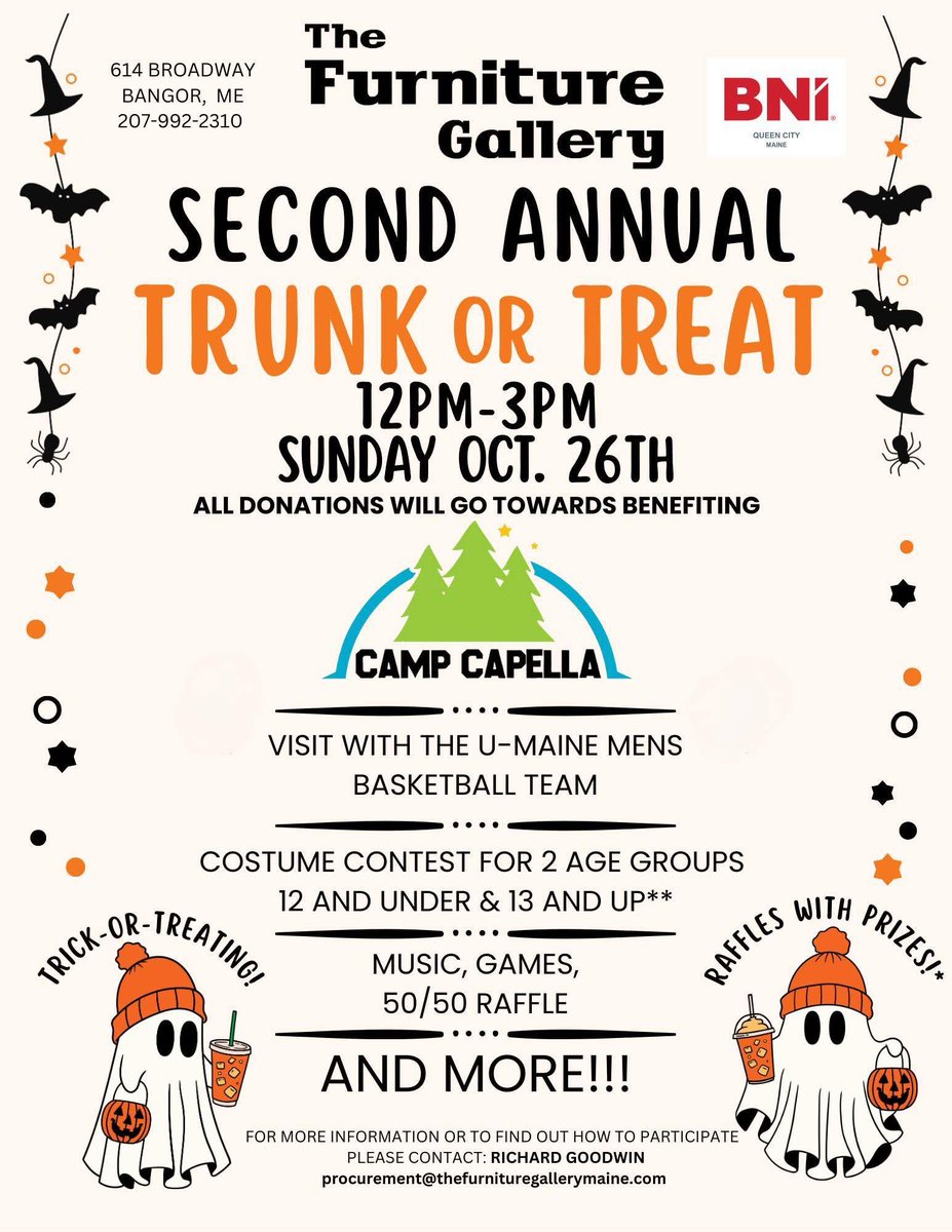 PulseMarketing's tweet photo. 🎃 Get your costumes ready — it’s time for some spooky fun!

Pulse client The Furniture Gallery is hosting a Trunk or Treat! 

Our Sales &amp; Marketing team will be there with a decked-out trunk full of treats, and we’d love to see you! https://t.co/5lfls1lD9N