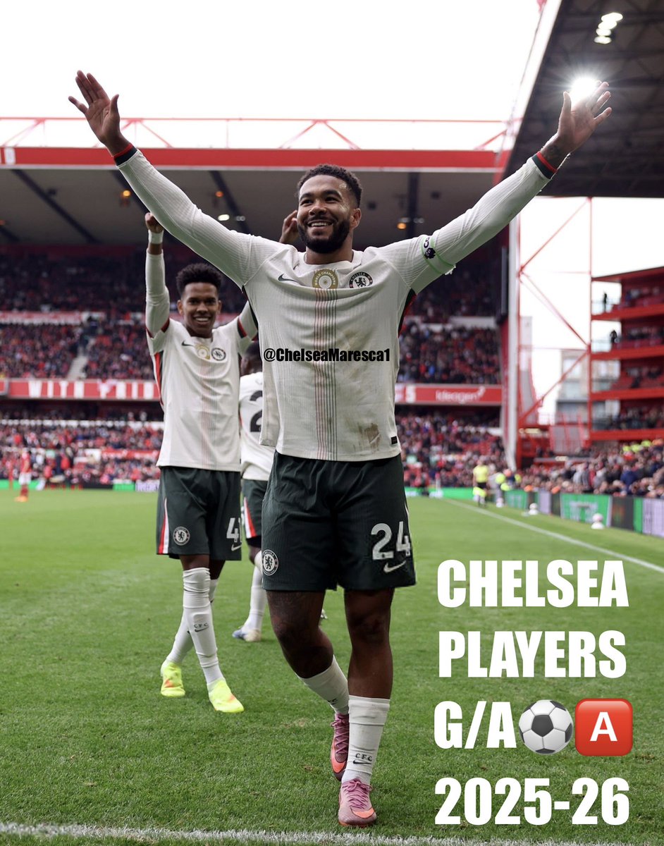 ChelseaMaresca1's tweet image. Chelsea Players G/A this season 

Joao Pedro ⚽️⚽️🅰️🅰️🅰️
Enzo Fernandez ⚽️⚽️⚽️🅰️
Moises Caicedo ⚽️⚽️⚽️
Pedro Neto ⚽️⚽️🅰️
Reece James ⚽️🅰️🅰️
Cole Palmer ⚽️⚽️
Trevoh Chalobah ⚽️⚽️
Willian Estevão ⚽️🅰️
Tyrique George ⚽️🅰️
Marc Cucurella 🅰️🅰️
Malo Gusto 🅰️🅰️
Facundo Buonanotte ⚽️
Josh…