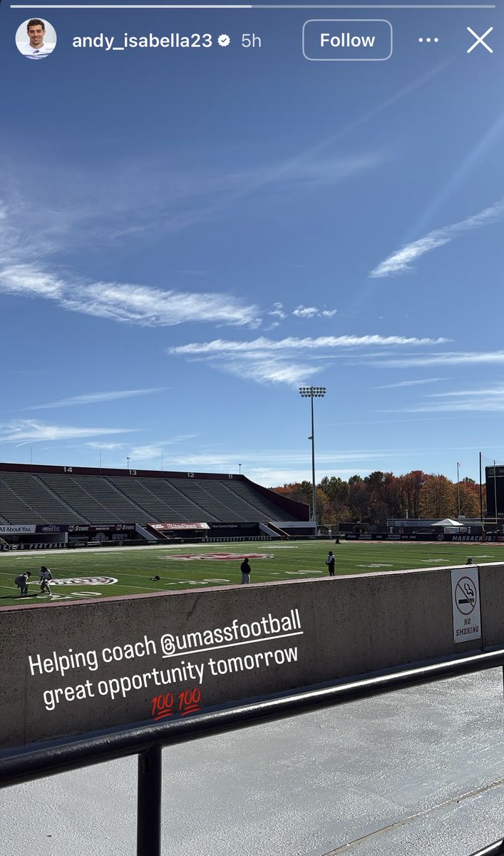 Per Instagram. He’s back in the 4️⃣1️⃣3️⃣
#TheJunkyard 🏡 #Hometown 📍 

<a href="/AndyIsabella5/">Andy Isabella</a> 
<a href="/UMassFootball/">UMass Football</a>