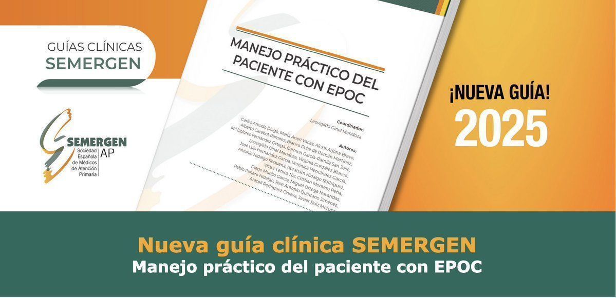 📙El Grupo de Trabajo de Respiratorio de SEMERGEN ha lanzado una nueva guía clínica que proporciona herramientas prácticas, actualizadas y adaptadas a la realidad de la Atención Primaria para mejorar el diagnóstico y el manejo de la EPOC.