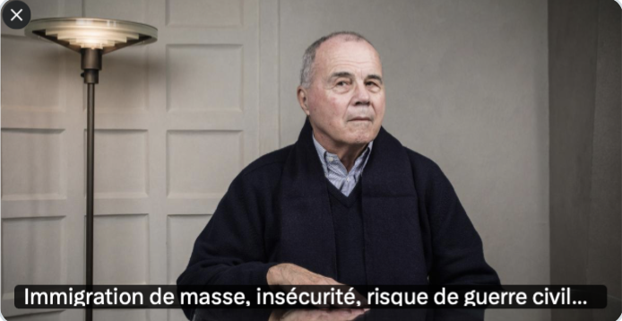 "IMMIGRATION  : SI RIEN N'EST FAIT, NOUS ALLONS VERS LE PIRE" explique Pierre Brochand (ex-DGSE) dans un entretien accordé au Figaro Magazine de ce week-end que chacun devrait lire et faire lire.  En voici quelques extraits :

IMMIGRATION RIME AVEC RÉGRESSION. « Je tiens pour
