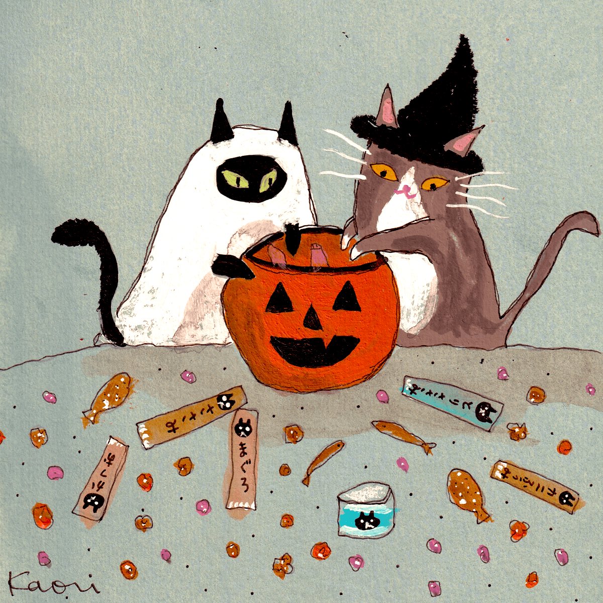 Kaozou_'s tweet image. #猫 #ハロウィン
たくさんもらえたにゃー😸