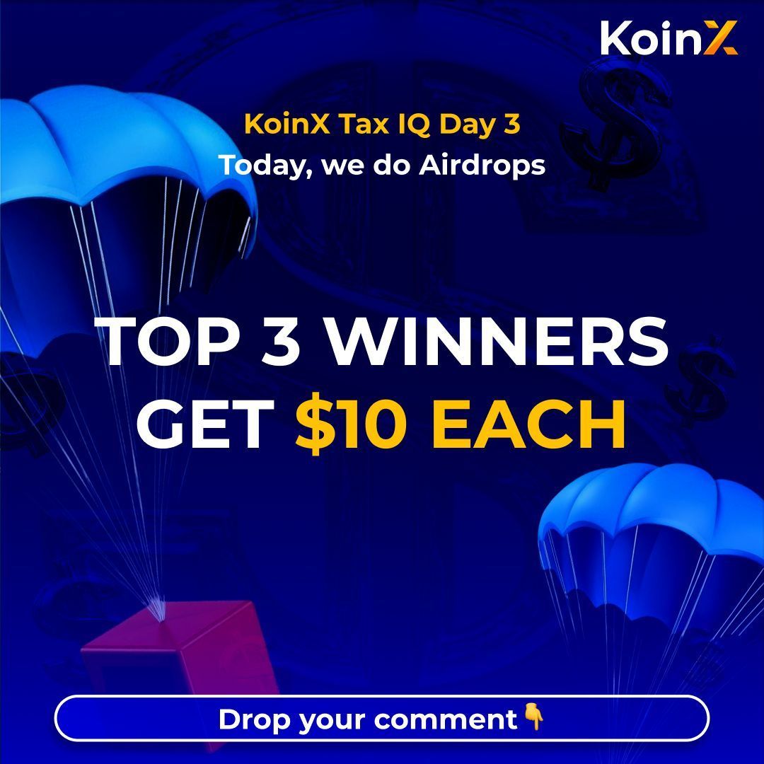 KoinX (@getkoinx) on Twitter photo Day 3 of #KoinXTaxIQ - the airdrop edition 🎁
Rohit received an airdrop worth $1,000 and sold it all at $1500 value.
How much is taxable today? 👇
Comment your guess + tag 2 friends.
3 smartest replies win $10 each! 
Revealing the exact answer and explanation tomorrow ⏰ Day 3 of #KoinXTaxIQ - the airdrop edition 🎁
Rohit received an airdrop worth $1,000 and sold it all at $1500 value.
How much is taxable today? 👇
Comment your guess + tag 2 friends.
3 smartest replies win $10 each! 
Revealing the exact answer and explanation tomorrow ⏰