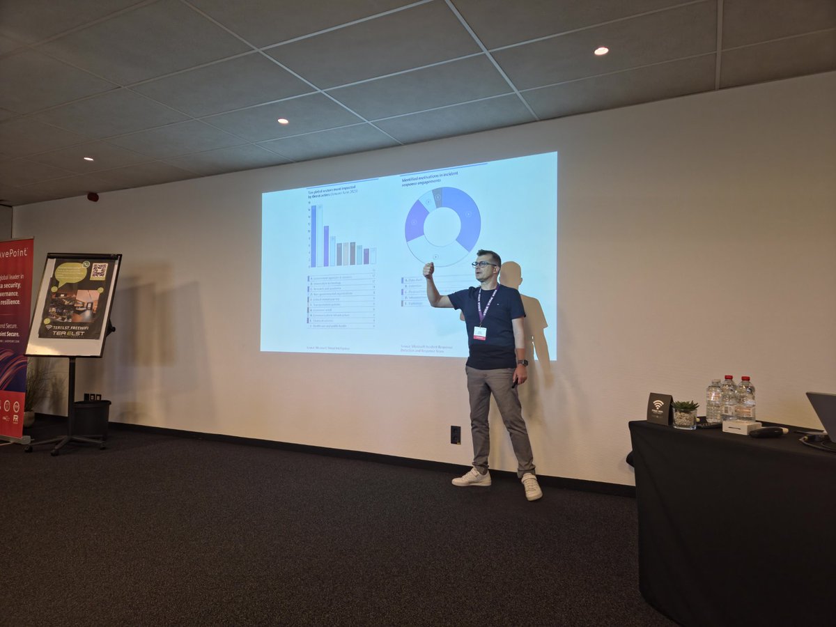 NDeWestelinck's tweet photo. Red Team or Blue Team? 🔴🔵 @SasaKranjac and @toromust showing us both perspectives at @CollabDaysBE 2025! 🛡 #CollabdaysBE #Security https://t.co/lxrBxmrD9J