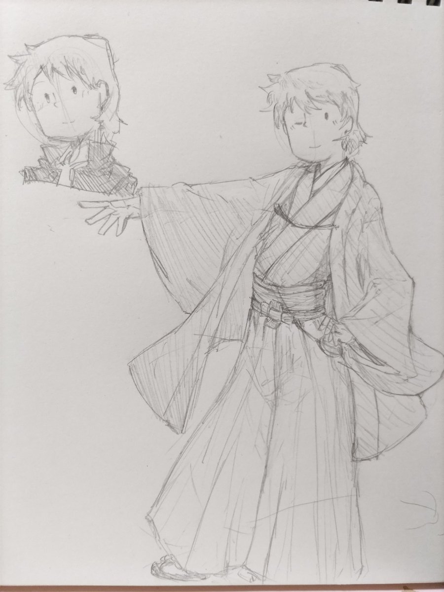 ひっさびさに描いた教授〜！(袴付き)