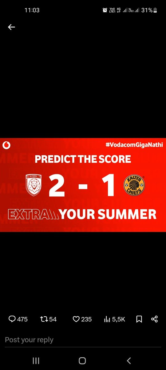 DimakatsoDes's tweet photo. @KaizerChiefs @Vodacom @VodacomSoccer https://t.co/TqDqi4KKsG