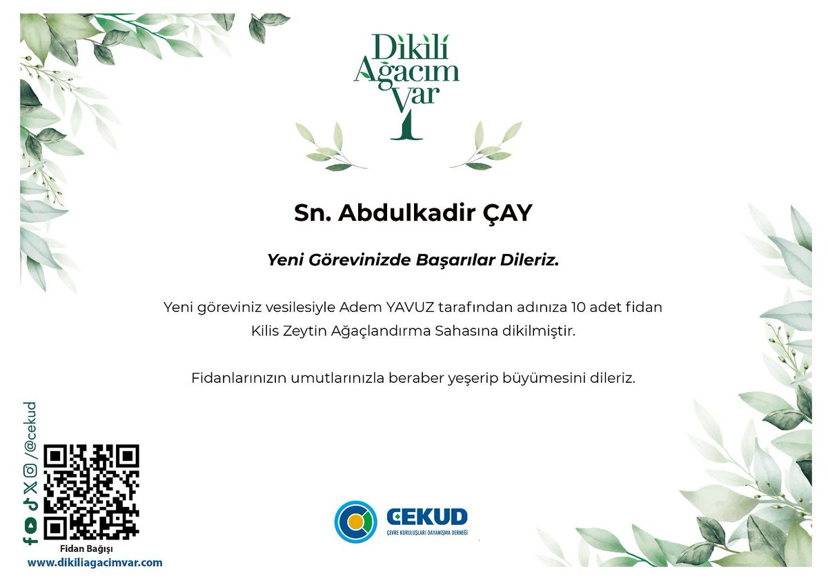 <a href="/AbdulkadirCay/">Abdulkadir ÇAY</a> <a href="/RTErdogan/">Recep Tayyip Erdoğan</a> <a href="/burhanduran/">Burhanettin Duran</a> <a href="/basinilankurumu/">Basın İlan Kurumu</a> Başarılar abicim 😊👏🏼