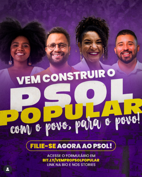 teixeiracds's tweet photo. Hora de se organizar no PSOL Popular! ✊🏾
O futuro que a gente acredita se constrói com o povo e para o povo.🌻
Se você acredita em um Brasil mais justo, vem construir o PSOL Popular
💥@southaferreira @renatasouzario @yurimourarj
#PsolPopular #Psol50 #RevoluçãoSolidária https://t.co/G9uXfRUBoZ